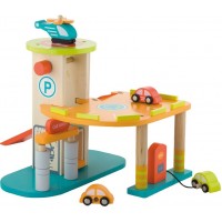 Дървена играчка Andreu Toys - Паркинг, на 3 нива