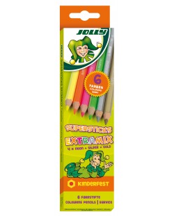 Комплект цветни моливи Jolly Kinderfest Extra MIX - 6 цвята