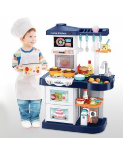 Детска кухня Zhorya - Little Chef, с течаща вода, синя