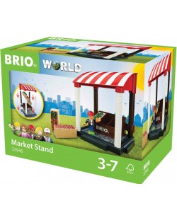 Сглобяема играчка Brio World - Пазарен щанд, 11 части