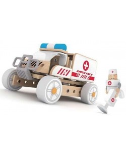 Детски дървен конструктор 3в1 Classic World - Линейка