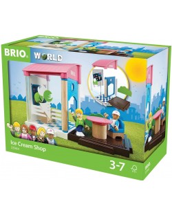 Сглобяема играчка Brio World - Магазин за сладолед, 13 части