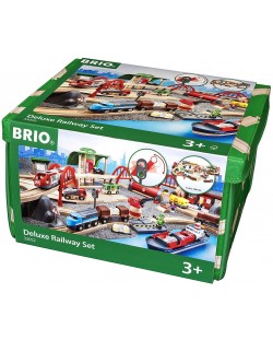 Луксозен комплект Brio - Влакове с релси, 87 части