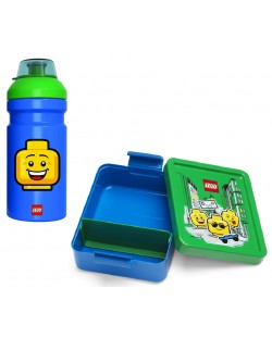 Комплект бутилка и кутия за храна Lego Wear - Iconic Lunch, син