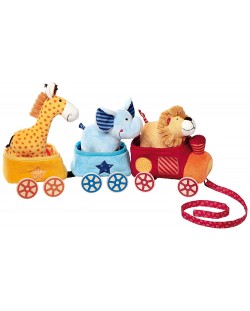 Мека играчка за дърпане Sigikid Baby PlayQ - Влакче Сафари