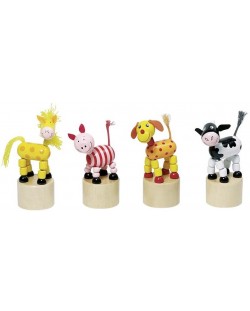 Дървена играчка Goki - Танцуващи животни (асортимент)