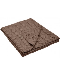 Бебешко плетено одеяло EKO - Кафяво, 120 x 100 cm