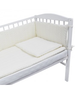 Плетен спален комплект от 4 части за бебешко креватче EKO - Екрю