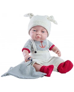Кукла-бебе Paola Reina Los Bebitos - С кърпа и моряшка блузка, момченце, 45 cm