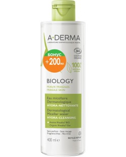 A-Derma Biology Мицеларна вода, 400 ml (Лимитирано)