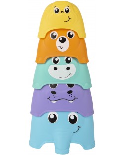 Активна играчка Playgro + Learn - Кула от купички, животни
