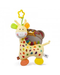 Амек Тойс Мека бебешка играчка жирафче с цветни ресни