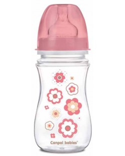 Антиколик шише Canpol - Newborn Baby, 240 ml, розово