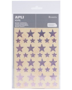 Комплект стикери APLI - Звездички, розов звезден прах, 3 листа