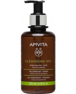 Apivita Face Cleansing Антисептичен почистващ гел за мазна кожа, 200 ml