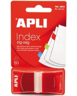 Индекс листчета зиг-заг APLI - Червени, 25 х 45 mm, 50 броя
