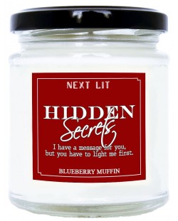Ароматна свещ Next Lit Hidden Secrets - Ще си имаме близнаци, на български език