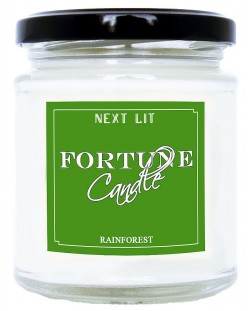Ароматна свещ с късметче Next Lit Fortune Candle - Тропическа гора, на английски