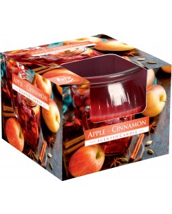 Ароматна свещ Bispol Aura - Apple-Cinnamon, 80 g