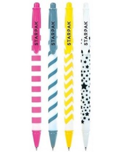 Автоматична химикалка Starpak - Lollipop, 0.7 mm, черна, асортимент