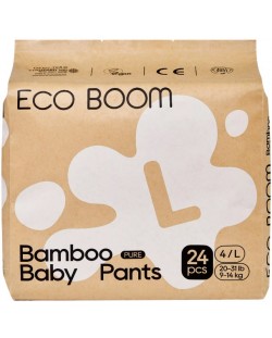 Бамбукови еко пелени гащи Eco Boom Premium - Размер 4, 9-14 kg, 24 броя