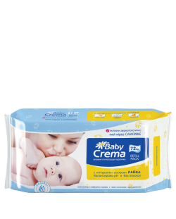 Мокри кърпички Baby Crema - Лайка, 72 броя