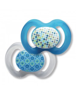 Бебешка силиконова залъгалка Baby Nova - Синя, 2 броя