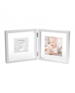 Бебешки отпечатък Baby Art - My Baby Style, със снимка (бяла рамка и прозрачно паспарту) 