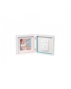 Бебешки отпечатък Baby Art - My Baby Style, със снимка (бяла рамка и бяло паспарту)