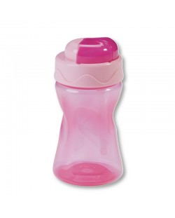 Чаша със сламка Baby Nova PP - 300 ml, розова