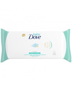 Почистващи мокри кърпи Baby Dove Rich Moisture - За чувствителна кожа, 50 броя