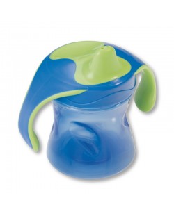 Тенировъчна чашка с капаче Baby Nova - 220 ml, синя
