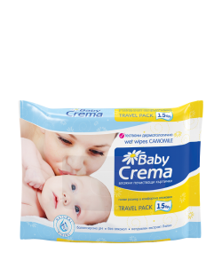 Мокри кърпички Baby Crema - Лайка, 15 броя