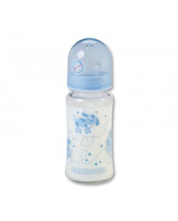 Стъклено шише Baby Nova - 230 ml, синьо