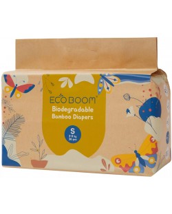 Бебешки бамбукови пелени Eco Boom - Pure, размер 2, 36 броя