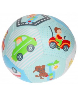 Бебешка мека топка Happy World - 14 cm, синя