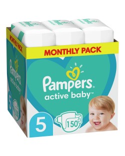 Бебешки пелени Pampers - Active Baby 5, 150 броя 