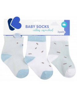 Бебешки чорапи с 3D уши Kikka Boo - Bear with me, 1-2 години, 3 чифта, Blue