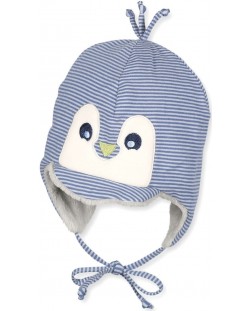 Бебешка зимна шапка Sterntaler - Пингвинче, 43 cm, 5-6 месеца, синя