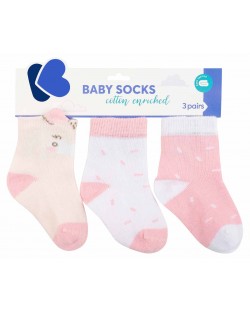 Бебешки чорапи с 3D уши Kikka Boo - Hippo Dreams, 6-12 месеца, 3 чифта
