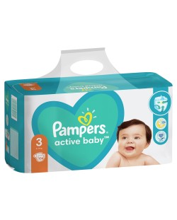 Бебешки пелени Pampers - Active Baby 3, 104 броя 