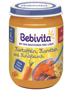 Ястие Bebivita - Картофи, моркови и телешко месо, 190 g