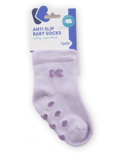 Бебешки чорапи с релефно ходило KikkaBoo - Памучни, 1-2 години, лилави