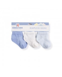 Бебешки къси чорапи Kikka Boo Solid - Памучни, 6-12 месеца, сини