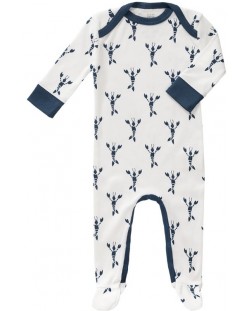 Бебешка цяла пижама с ританки Fresk - Lobster, синя, 0+ месеца