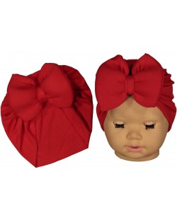 Бебешка шапка тип тюрбан NewWorld - Червена