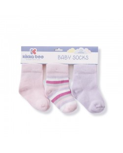 Бебешки чорапи Kikka Boo Stripes - Памучни, 1-2 години, лилави