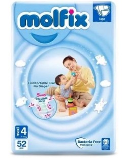 Бебешки пелени Molfix Jumbo - Maxi, 7-14 kg, 52 броя