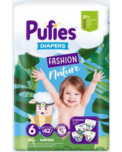Бебешки пелени Pufies Fashion & Nature 6, 42 броя