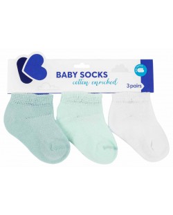 Бебешки летни чорапи Kikka Boo - 0-6 месеца, 3 броя, Mint 